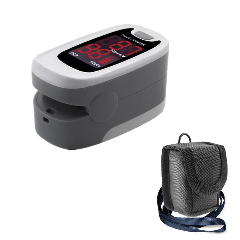 Gray Digital Oximeter with Pouch